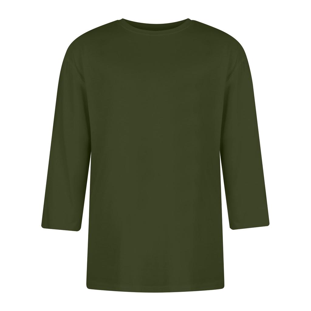 Men's casual and fashionable printed round-neck three-quarter sleeve top T-shirt