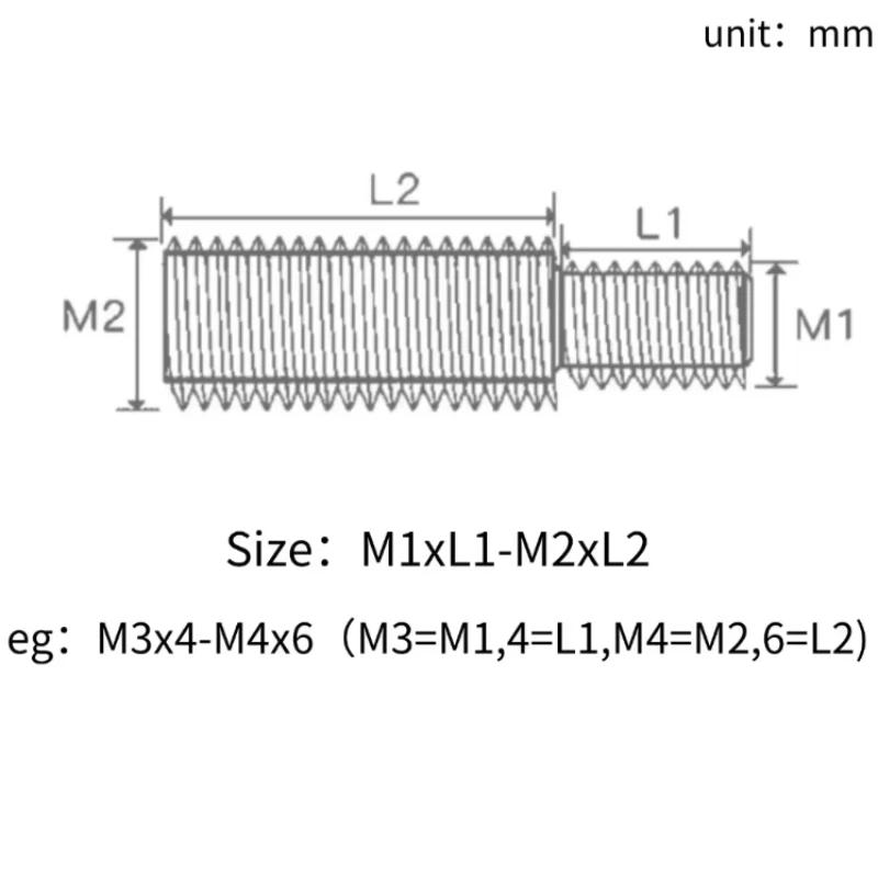 304 Stainless Steel Male To Male Thread Adapter M3-M20 Double End Conversion Screw Bolt Connector