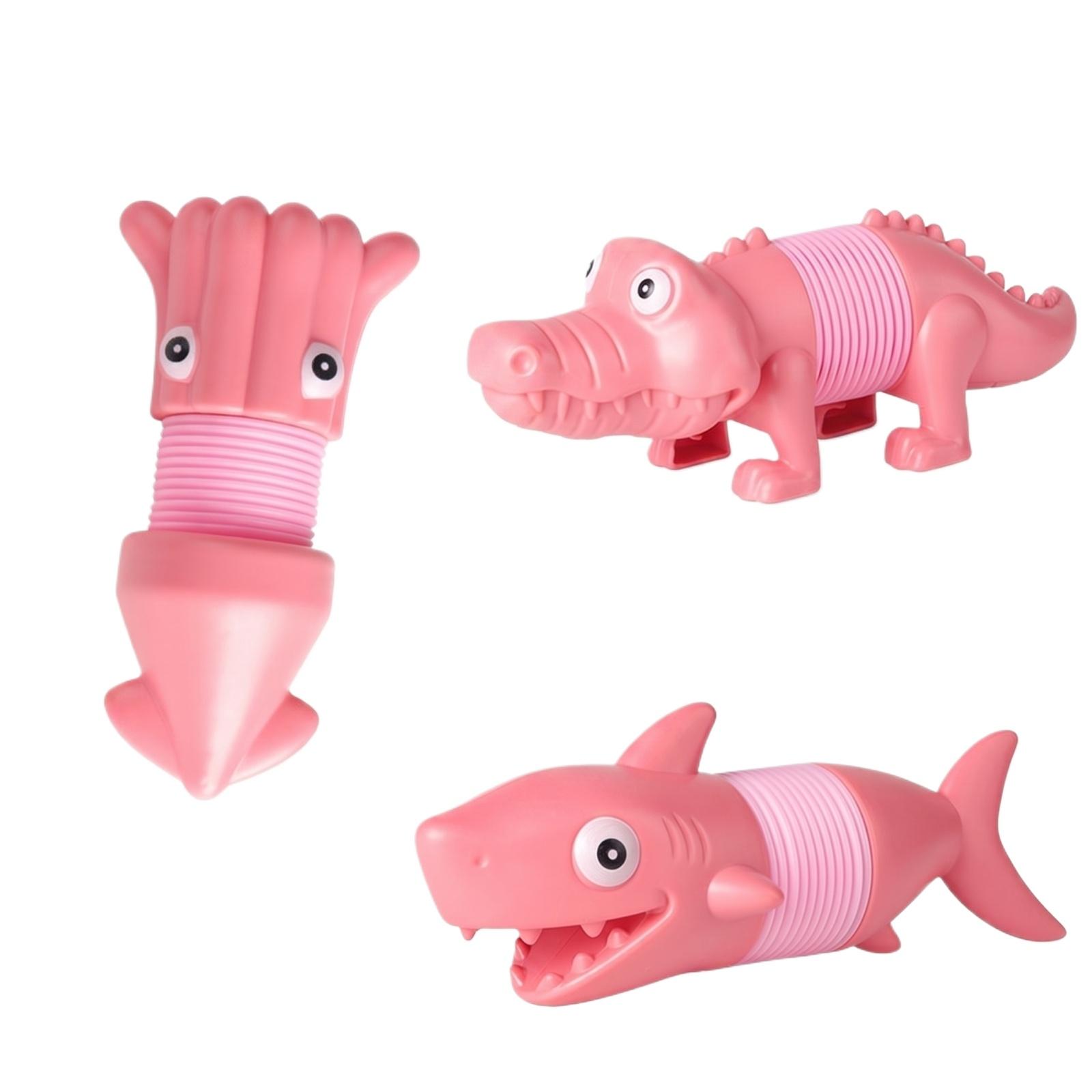 

Expandable Animal Shaped Stress Relief Toys Set Flexible Stretchable Fidget Toys for Kids and Adults Durable Plastic Material One Size рожевий