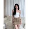Korean High Wiast Denim Mini Skirt Women Sexy Girl Tight Bag Hip Skirts Female Slim Anti-Glare Short Skirts Female