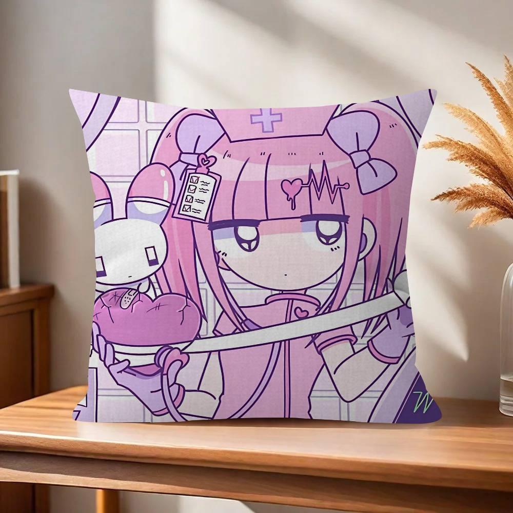 Anime Menhera Cute Chan  Pillow Cushion Cover Pillowcase Living Room Sofa Home Decor Customized