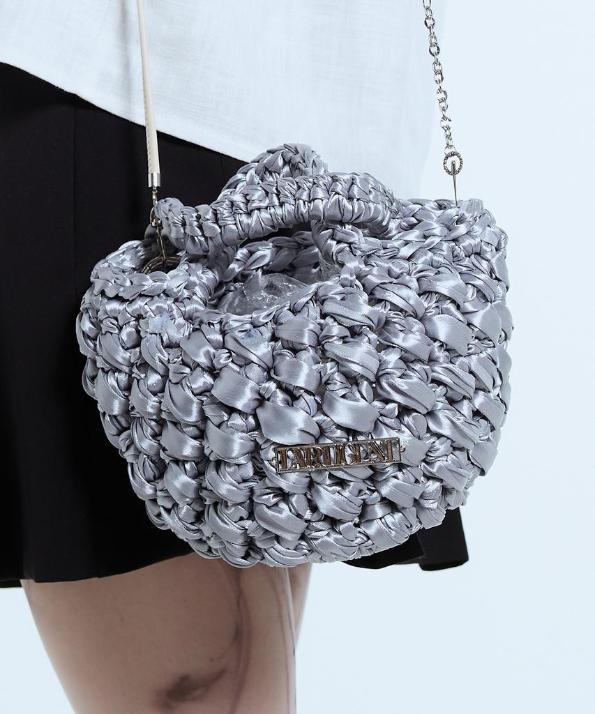 Lartigent L11 Satin Crochet Chain Bag(Silver)