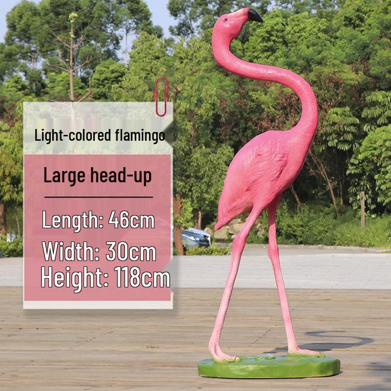 Fiberglass Flamingo Sculpture for Garden and Pond Decorations