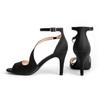 In-Stock Women's Summer Peep-Toe Strappy Stiletto Sandals - Black, Plus Size, Waterproof Platform