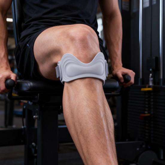 Silikon Kniescheibenstützband Schmerzlinderungsband Verstellbare Kniebandage für Laufen Wandern Basketball Fitnessstudio Tennis Badminton Radfahren