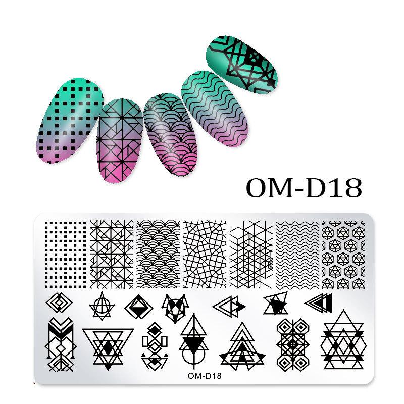 Nail Art Transfer Steel Plate, Rectangular Printing Oil Transfer Printing Steel Plate Blue Film Painted Board Omd Series