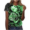 Summer Round Neck Women's T-shirt Fashion 3D Printing Colorful Floral Print Short Sleeve T-shirt Casual Sports Top