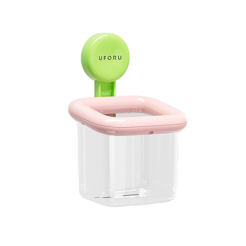Dopamine Color Suction Cup Storage Box Wall Hanging Transparent Waste Face Towel Organizer Abs Cosmetic Holder Case
