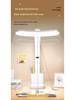 Rechargeable LED Study Lamp with Clock & Pen Holder - Eye Protection for Dorm or Bedside