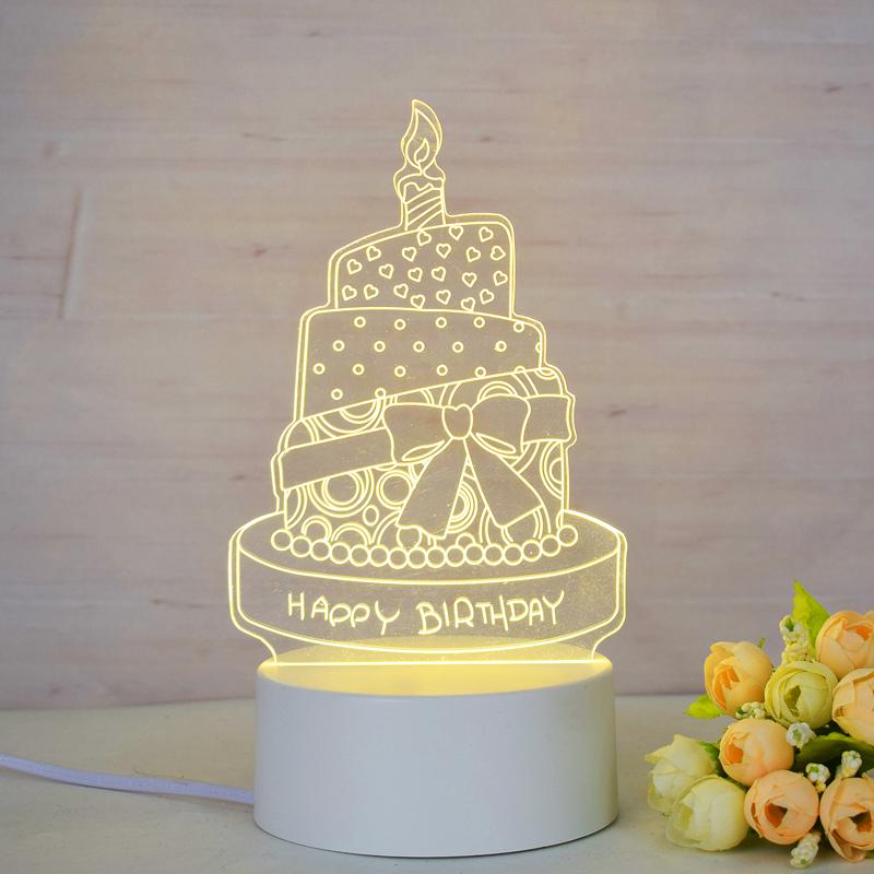 Customize Acrylic 3D Illusion LED Warm White Night Light for Living Room Kids Bedroom Decorative Lamp with USB Power