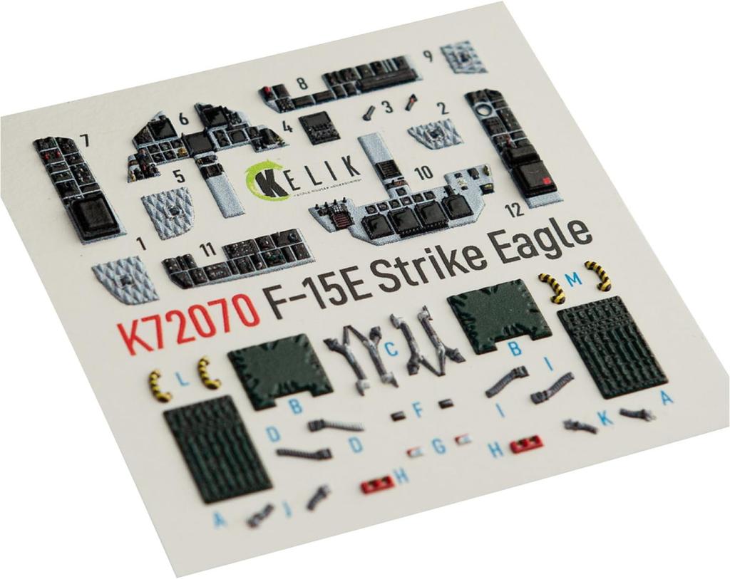 Reskit McDonnell Douglas Strike Eagle Interior 3D Decal Plastic Model Decal RSKK72070 1/72 F-15E (For Hasegawa)