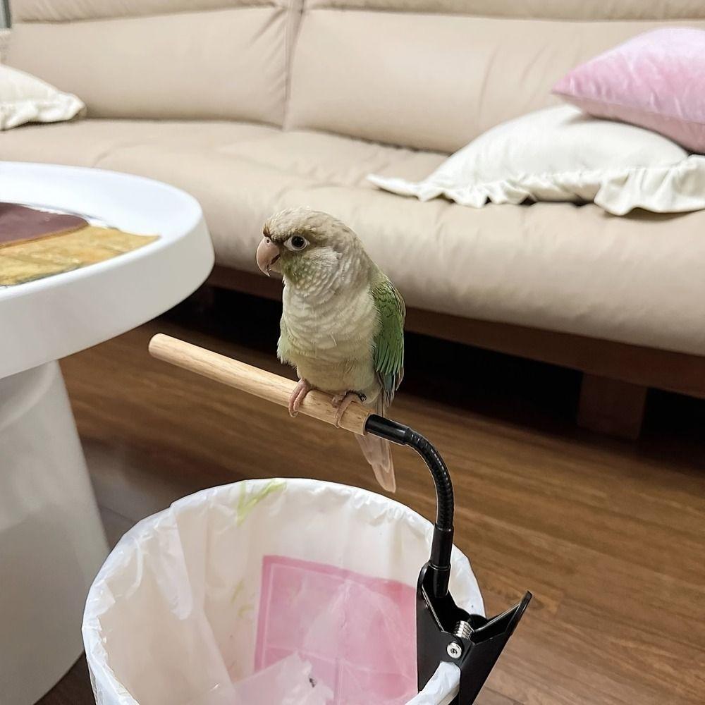 Adjustable Bird Perch Stand Clip-On Training Bird Stand Parrot Potty Training Platform Training