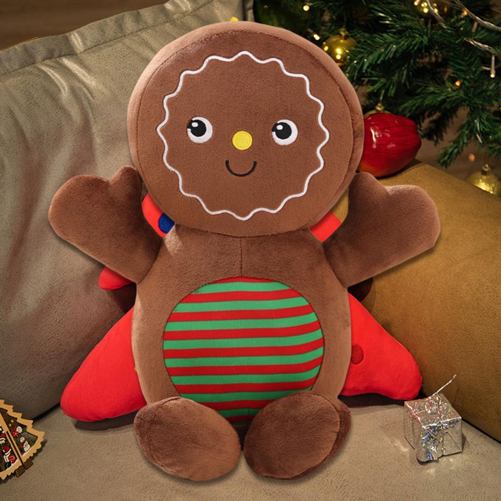 Christmas Gingerbread Man Plush Pillow Sofa Cushion Festive Home Decors Soft Stuffed Gingerbread Man Christmas Tree