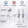 Unique Design Fashion Feather Angel Wings Rivet Tassel Drop Earrings for Men, Hip Hop Rock Stainless Steel Ear Jewelry Gift