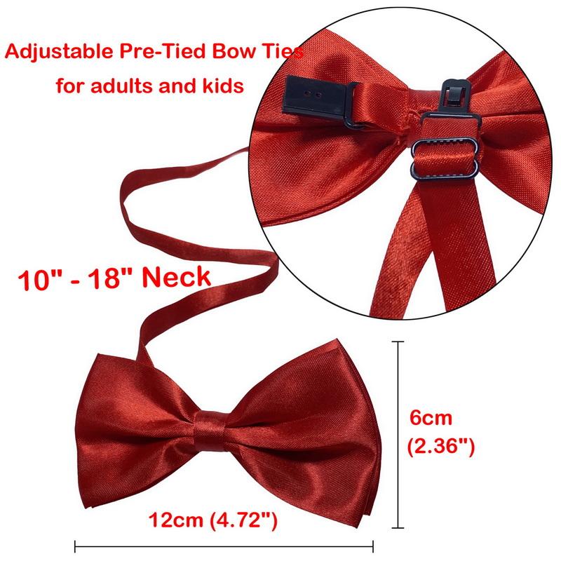 Ensemble classique de bretelles et nœud papillon, bretelles élastiques réglables en Y de 2,5 cm de large avec 3 clips, nœud papillon tissé pré-noué de 12 cm, taille unique pour hommes et femmes