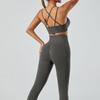 Completo Yoga da Donna con Top con Schiena a Croce e Leggings a Vita Alta per Fitness e Pratica Yoga