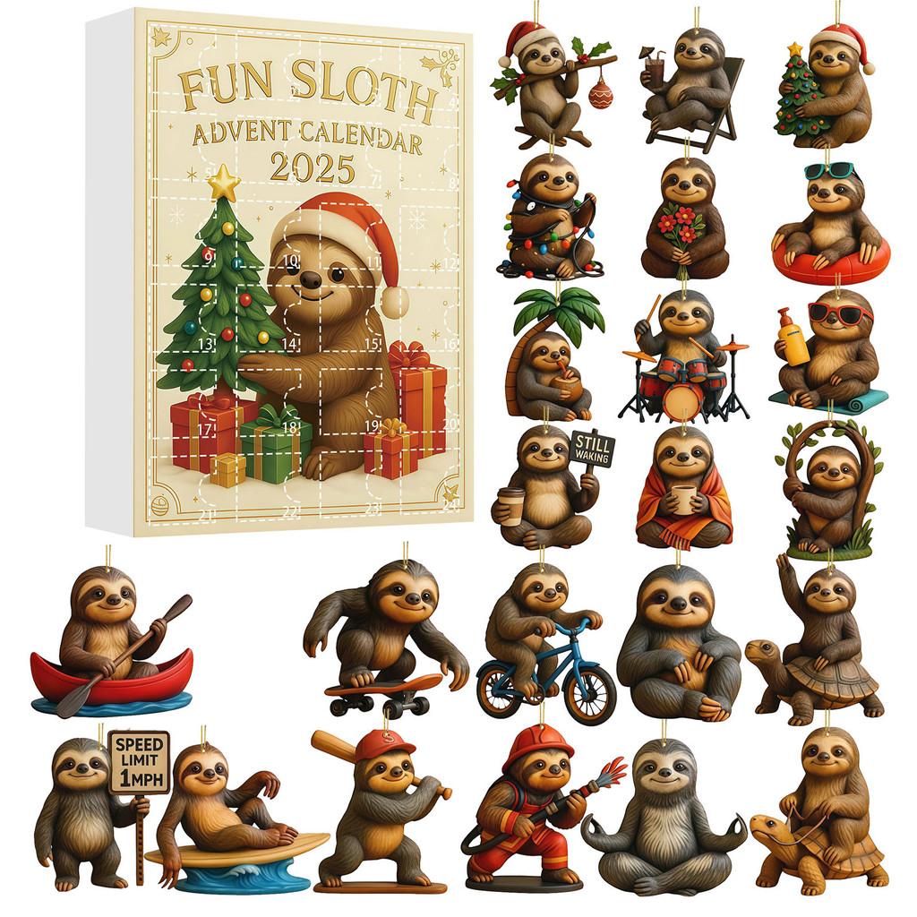 Animal Christmas Series Acrylic Wall Hangings With 24 Parts For Holiday Party And Celebration