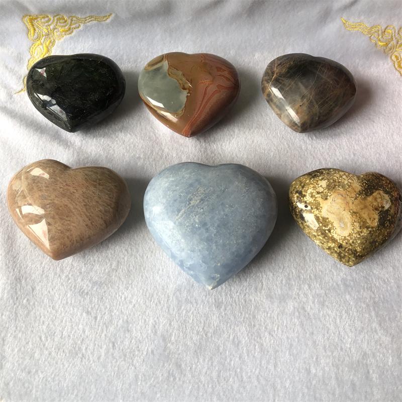 1.7kg Heart Shaped Love Stones Mixed Color Healing Crystal Stone Hearts
