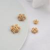 14K Gold-Plated Zirconia Flower Spacer Bead Cap for DIY Jewelry Accessory.
