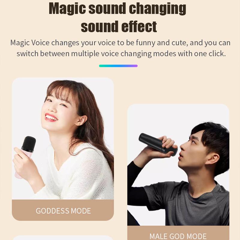 Karaoke Wireless Portable Bluetooth 5.3 Speaker With Microphone RGB Portable Music Player Karaoke Machine for Child Home Gift