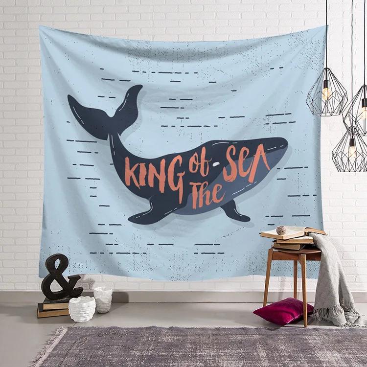 

Ocean Wave Tapestry Beauty Sea Beach Big Whale Animals Tapestry Wall Hanging Tapestries Home Decor Bedroom Wall Art Tapestry 74x94cm(29x37in)