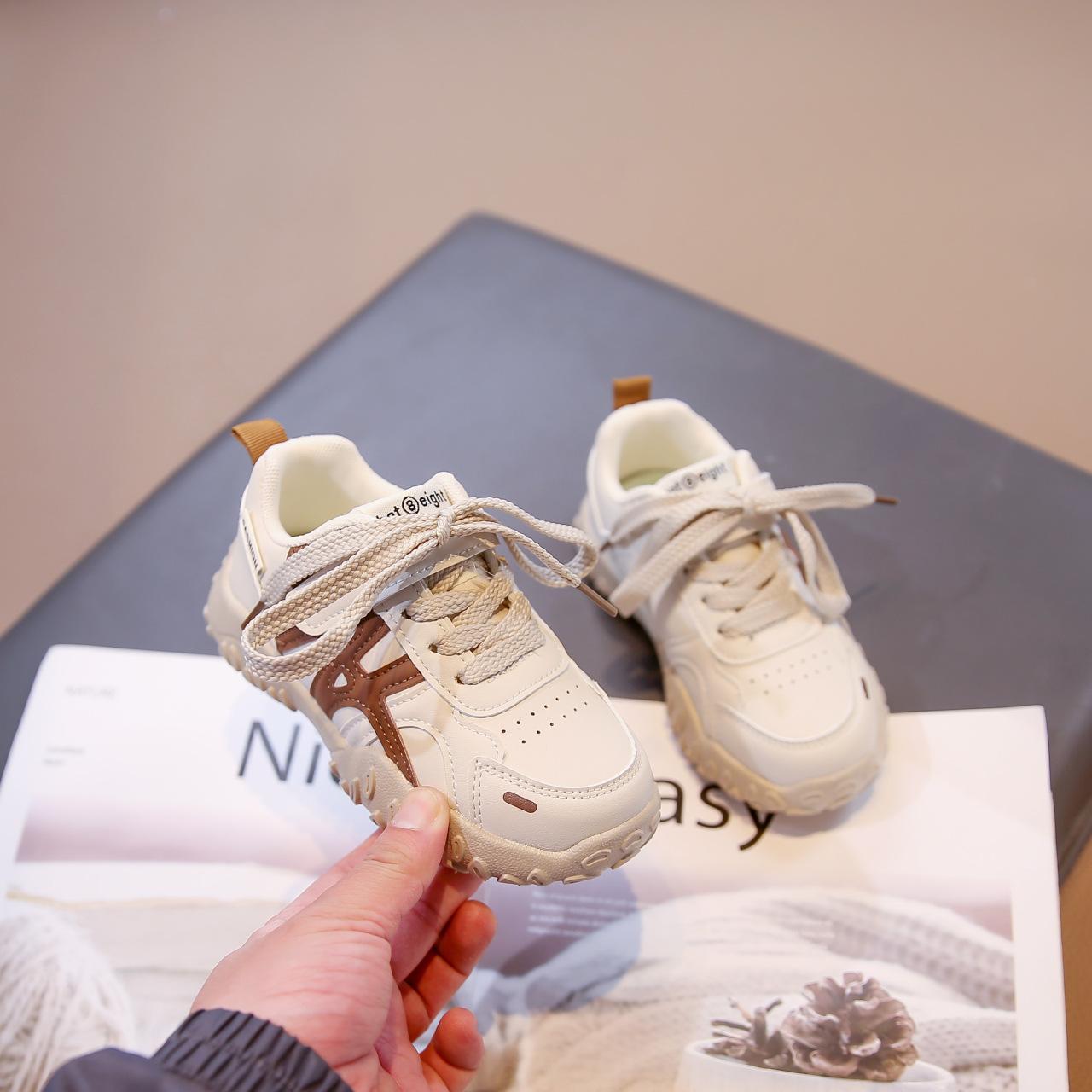 Boys shoes, dad shoes, new spring and autumn soft-soled children s lightweight sports white shoes, boys running shoes for older children 26 хаки