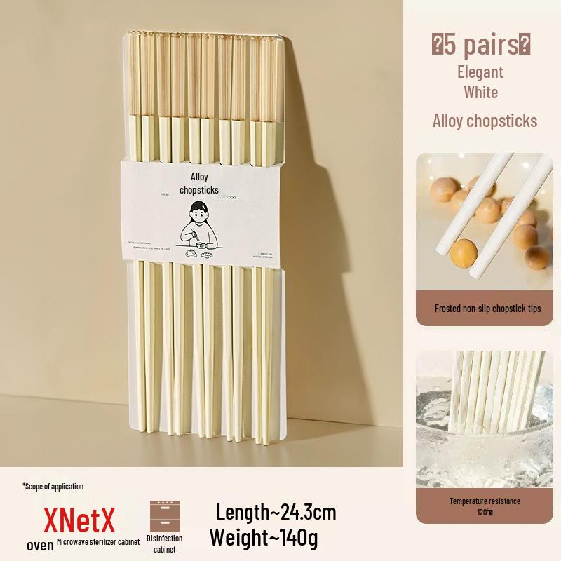 Beautiful Anti-Mold Household Alloy Chopsticks - One Per Family Member
