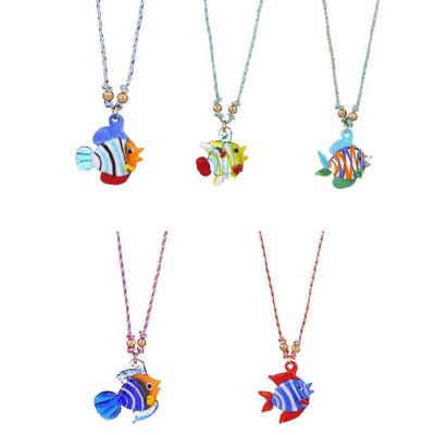 Multifuntional Glass Fish Necklace Adjustable Chain Necklace Elegant Pendant Necklace Suitable for Fashion Lover Present