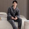 [Super thick] Three-layer padded couple pajamas women's winter thickened and velvet suit warm men's padded jacket loungewear
