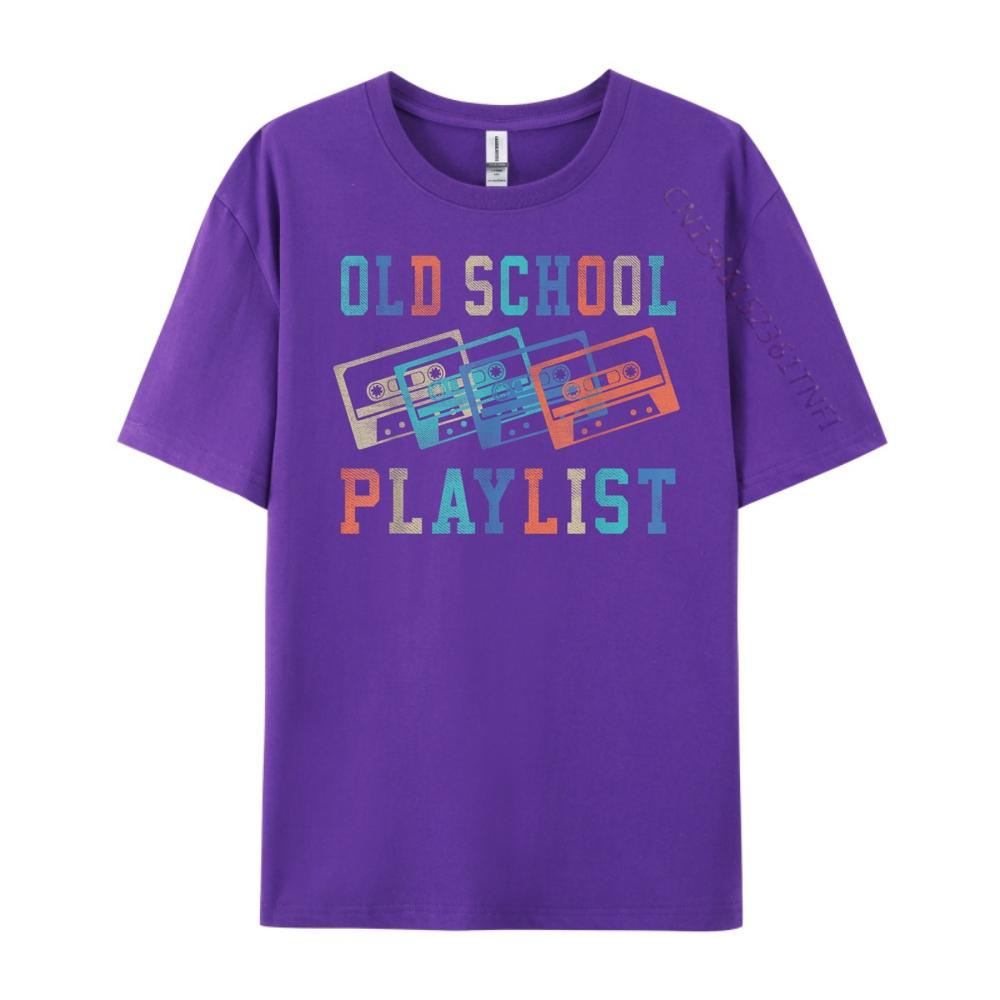 Old School Playlist Rock Cassette Tape Music Old School Band Unisex T Shirts High Quality Mens Clothes Casual