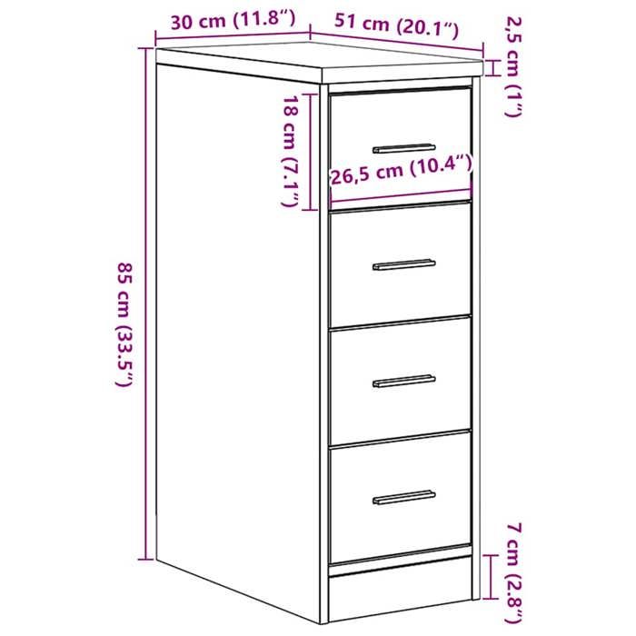 VidaXL Garage Storage Cabinet Concrete Grey 30x51x85 Cm Pine Wood, Cabinet, Tool Cabinet, Low Cabinet, Cabinet of 860583