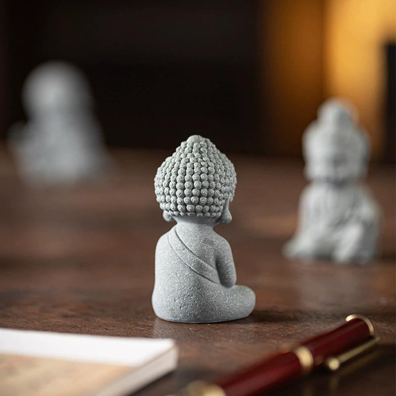 Chinese Style Buddha Statue Cute Little Monk Figurines Fish Tank Moss Landscaping Zen Oriental Aesthetic Garden Decoration