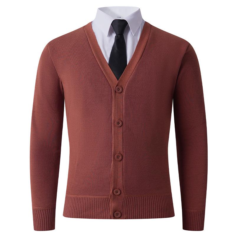 2025 Men's Winter V-neck Knit Cardigan: Casual, Warm, Thickened Base Layer