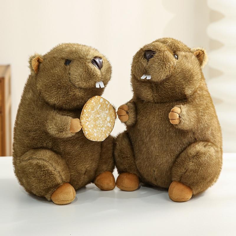 Household Items No.2 Unisex Kids New 18Cm Lifelike Groundhog Plush Pendant 25/35Cm Simulation Marmot Plush Doll 18Cm Groundhog Eating Cookies Doll Kid Gift