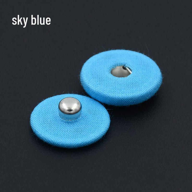 Metal Snap Button with Colored Fabric Cover - High-End Copper Male-Female Hidden Buckle