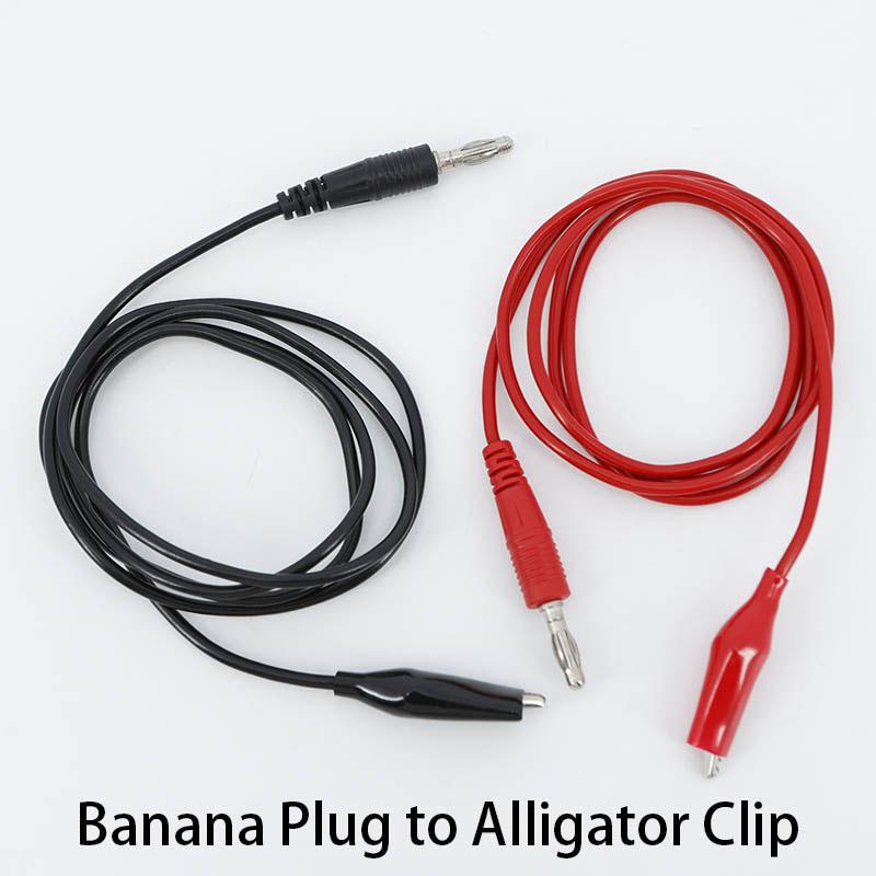 50cm 100cm 1M Red Black Dual 4mm Banana To Alligator Clip Test Crocodile Cable Lead Connector for Test Electrical