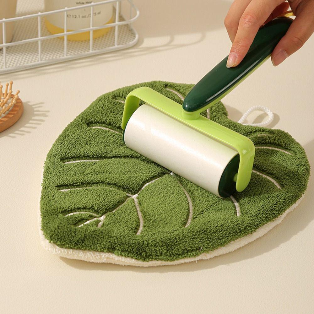 Soft Double-layer Leaf Style Hand Towel Thickened Absorbent Hanging Hand Cloth Speed Dry Handkerchief Rag for Kitchen Bathroom