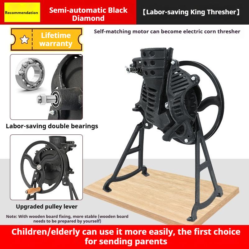 Hand-cranked Corn Threshing Machine Household Semi-automatic Corn Thresher Labor Saving Adjustable Gardening Tool Power Tools
