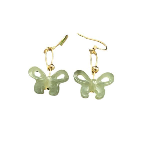 Hetian Jade Bow Earrings - Hanfu Accessories for Radiant Skin and Elevated Style
