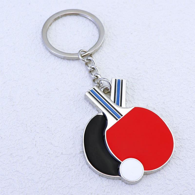 Table Tennis Racket Keychain Paris Games Table Tennis Tournament Keyring PingPong Stylish Pendant Souvenir Gift