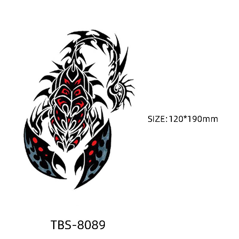 

Водонепроницаемые полуперманентные черно-белые наклейки-татуировки с тотемными цветами 120*190mm