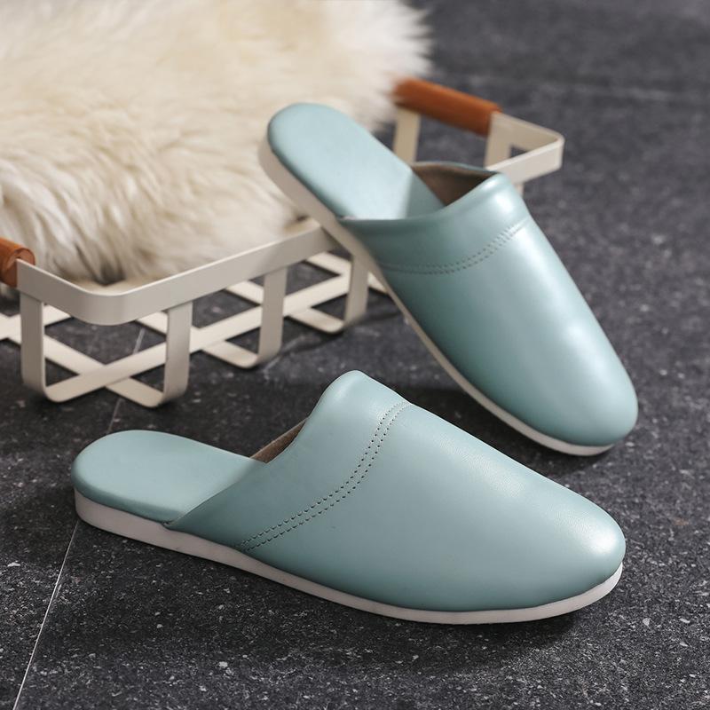 Mote Stor størrelse herre høst hjemmesko unisex ekte skinn tøfler komfortable innendørstøfler flate