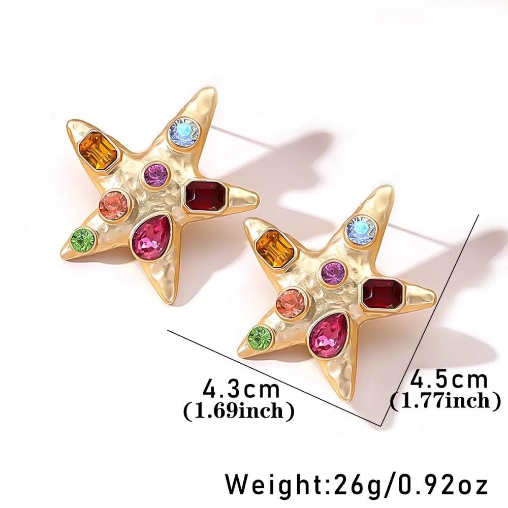 Colorful Rhinestone Stud Earrings Y2K Style Crystal Stud Earrings Trendy Dangle Earrings  for Women