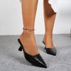Nuovo Stile Pantofole a Rete Popolari Donna Nuove Scarpe Estive Donna Moda Ciabatte a Punta Tacchi a Spillo Mules Beige Scarpe Tacchi Alti