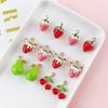 Colorful 3D Fruit Pendant Charms: Strawberry, Cherry, Pear for DIY Jewelry