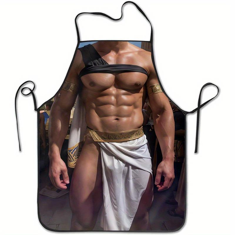 Single-piece, Exotic Muscle-themed Patterned Apron- Durable, Comfortable, and Enjoyable Cooking Apron, Perfect for Baking, House