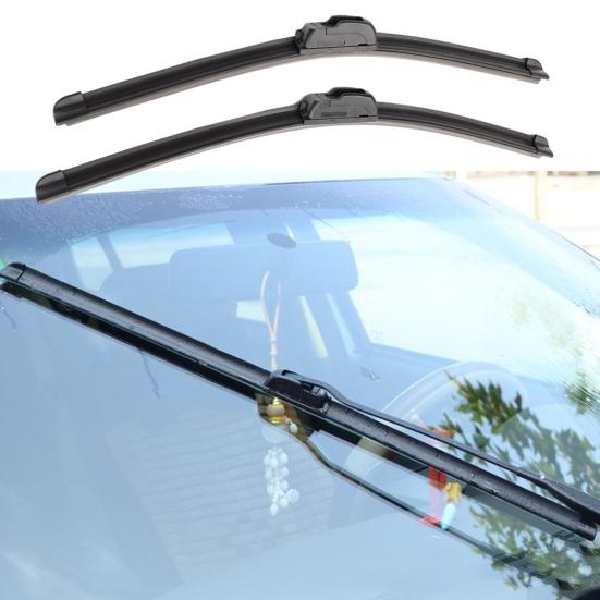 2Pcs Windshield Wiper Blades All Weather Windshield Wiper Hybrid Rubber Quiet Front Rear Rear Wipers Replacement Kit