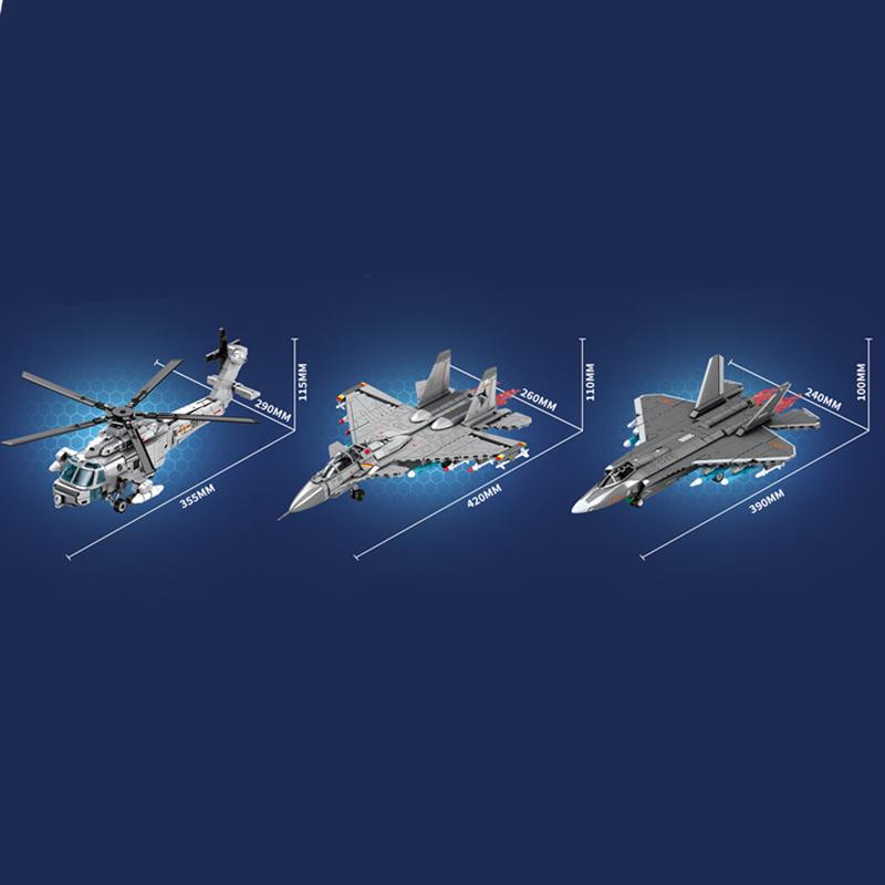 Non-Toxic Sembo Carrier Based Fighter Assemblage Building Blocks Kits Moc Military Aircraft Helicopter Model Bricks Kids Toys Children Gifts