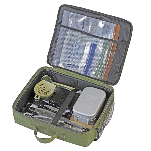 Captain Stag UF-40 Outdoor Storage Case for Portable Gas Stove with Pocket, Olive, Monte