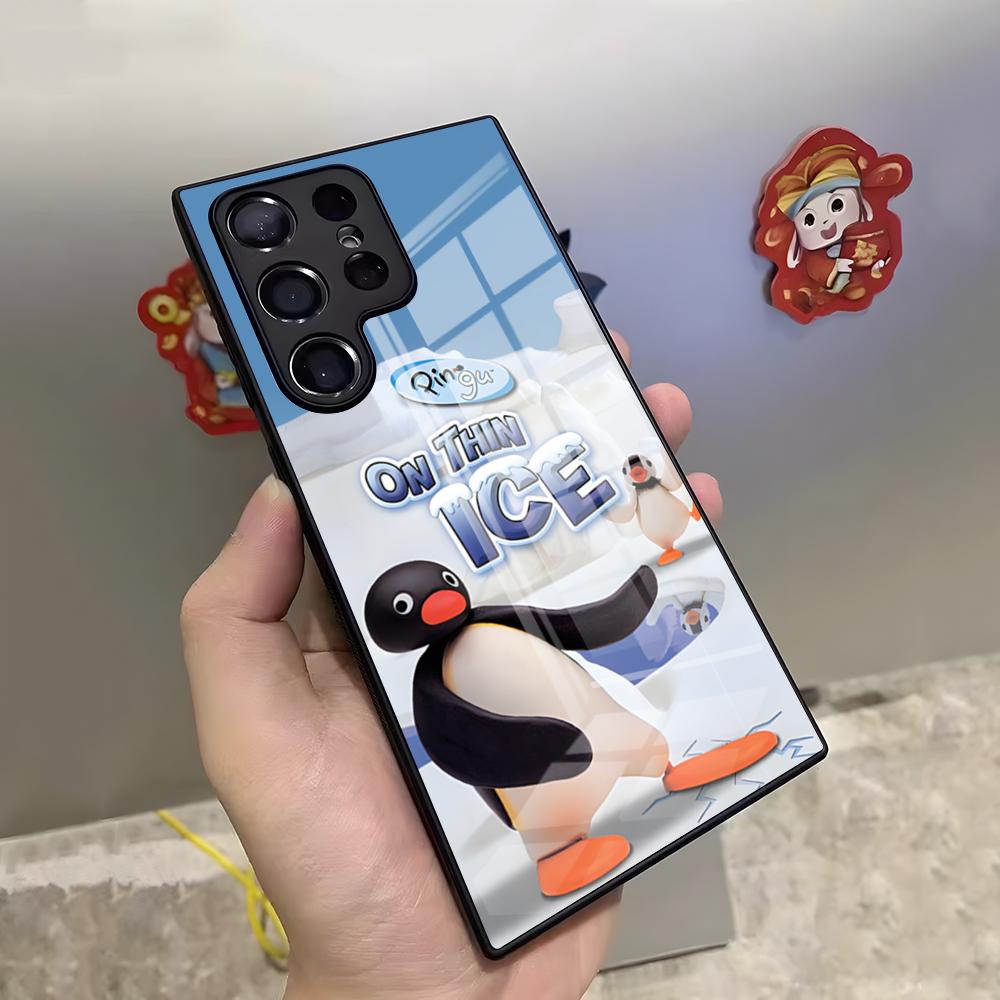 

Cartoon Pingu Penguin Phone Case For Samsung S26 S25 Ultra S23 S22 S24 S20 Fe S21 Plus A54 A53 A16 Glass Cover Samsung s23plus